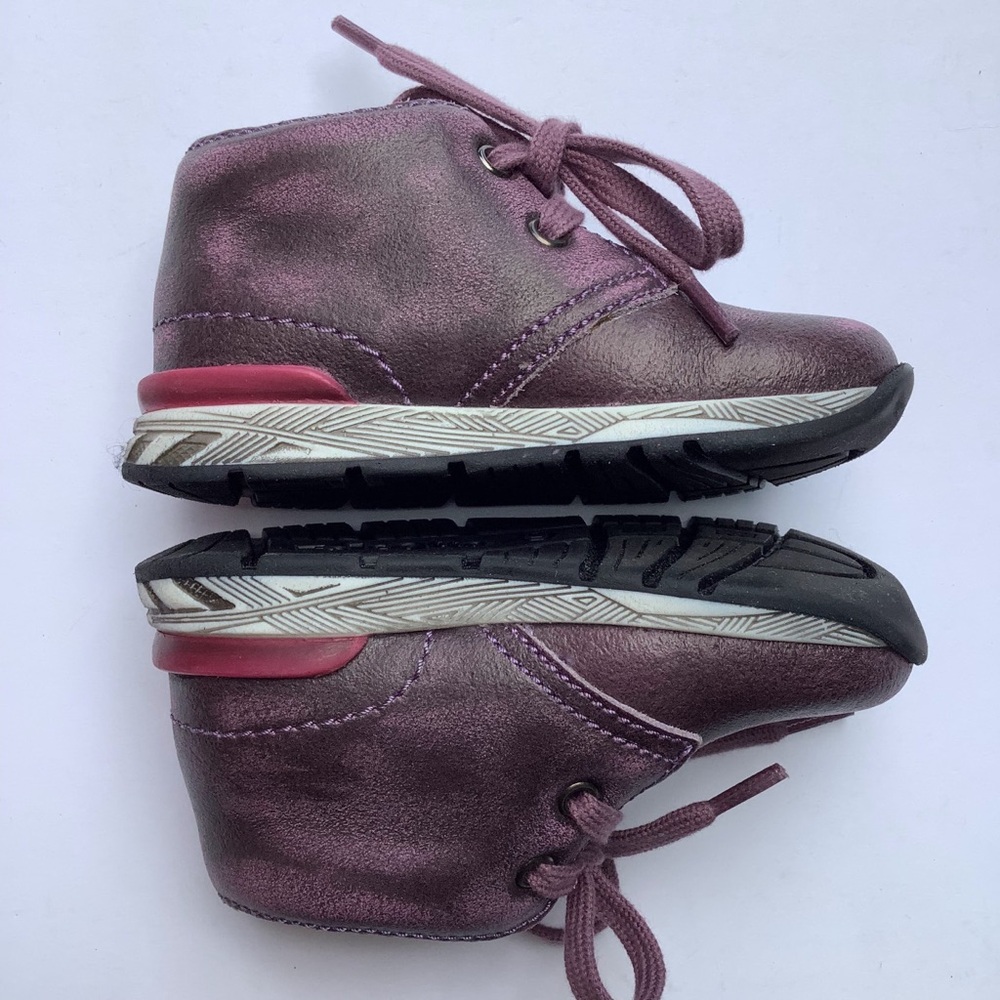 Falcotto baby first shoe. Distressed leather lilac leather lace up.NWT - Picture 5 of 6